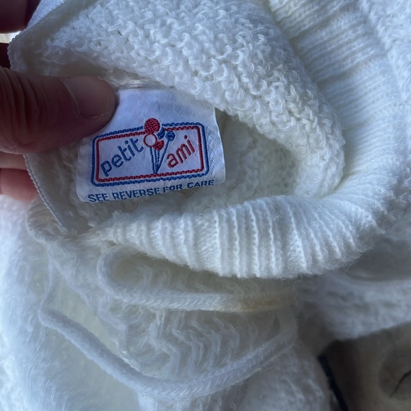 Vintage Petit Ami White Knitted Back Zip Hoodie - size 3-6 months (estimated) - Picture 6 of 8